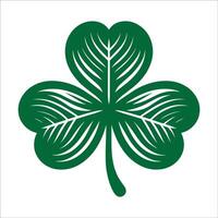 A green shamrock leaf on a white background vector