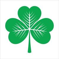 A four leaf clover is shown in green on a white background vector