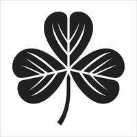 A four leaf clover is shown in black on a white background vector