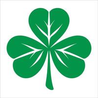A green shamrock leaf on a white background vector