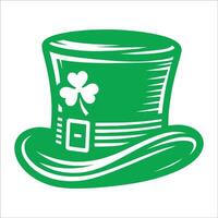 A green hat with a shamrock on it vector