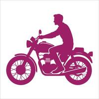 A man riding a motorcycle on a white background vector