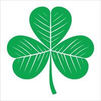 A four leaf clover is shown in green on a white background vector