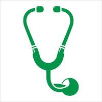 A green stethoscope icon on a white background vector