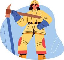 Female worker illustration in flat style vector