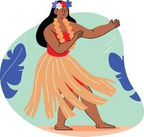 Polynesian dancer illustration in flat style vector