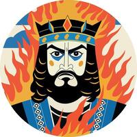 Angry king illustration in flat style vector