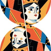 A flat style illustration of deck queen vector