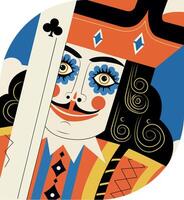 King face illustration in flat style vector