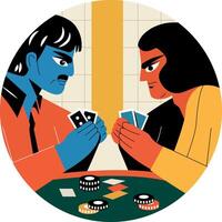 Gambling characters illustration in flat style vector