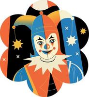 A flat style illustration of joker character vector