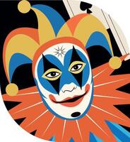 Joker mask illustration in flat style vector