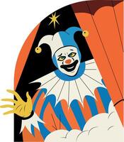 A flat style illustration joker character vector