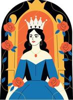 A flat illustration of female ruler vector