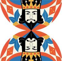 King artwork illustration in flat style vector
