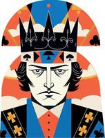 Crowned king illustration in flat style vector