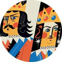 A flat illustration of card characters vector