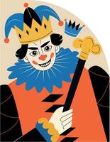 Card joker illustration in flat style vector