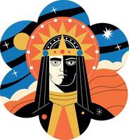 King god illustration in flat style vector