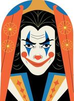 A flat illustration of milling joker vector