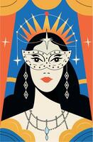 A flat illustration of masquerade character vector