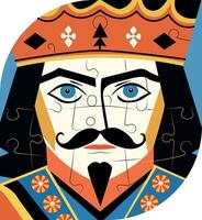 Serious king illustration in flat style vector