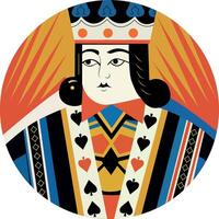 Spade king illustration in flat style vector