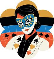 Mask woman illustration in flat style vector
