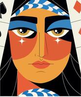 Poker face illustration in flat style vector