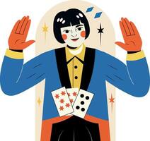 Poker player illustration in flat style vector
