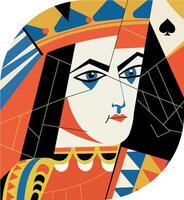 Queen portrait illustration in flat style vector