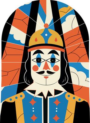 Poker soldier illustration in flat style