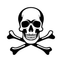 A skull and crossbones symbol on a white background tattoo vector
