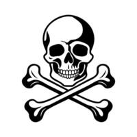 A skull and crossbones on a white background tattoo design vector