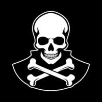 A skull and crossbones on a black background symbol vector