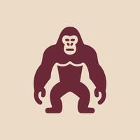 A gorilla icon on a beige background logo vector