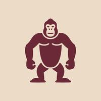 A gorilla icon on a beige background design vector