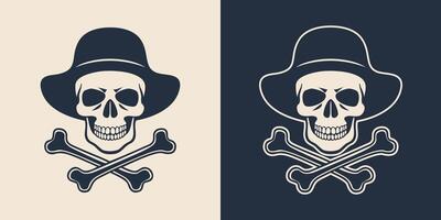 Two different skull and crossbones vector