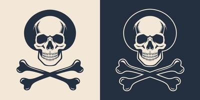 Two different skull and crossbones tattoo vector