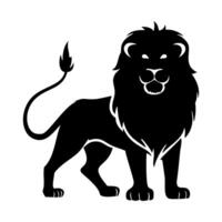 A black and white lion silhouette on a white background vector