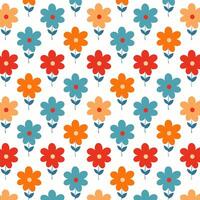 A colorful pattern with flowers on a white background vector