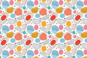 A colorful pattern with circles and shapes vector