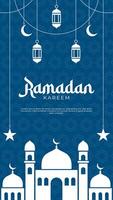 Ramadan kareem flat design background clip art icon vector