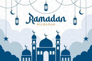 Ramadan kareem flat style design background vector