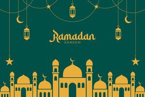 Ramadan celebration flat design background vector