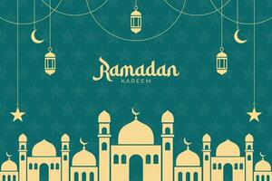 Ramadan kareem celebration flat design background vector
