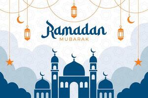 Ramadan celebration flat style background vector