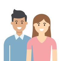 A man and woman are standing together in front of a white background vector