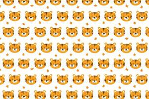 A pattern with orange and white tigers vector
