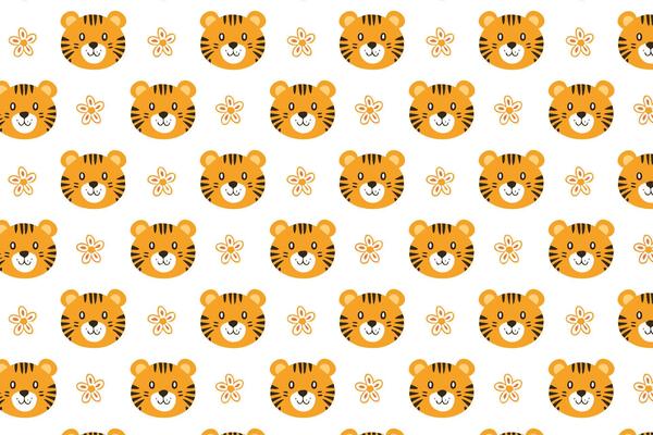 A pattern with a tiger's face on it